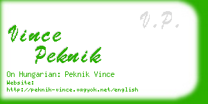 vince peknik business card